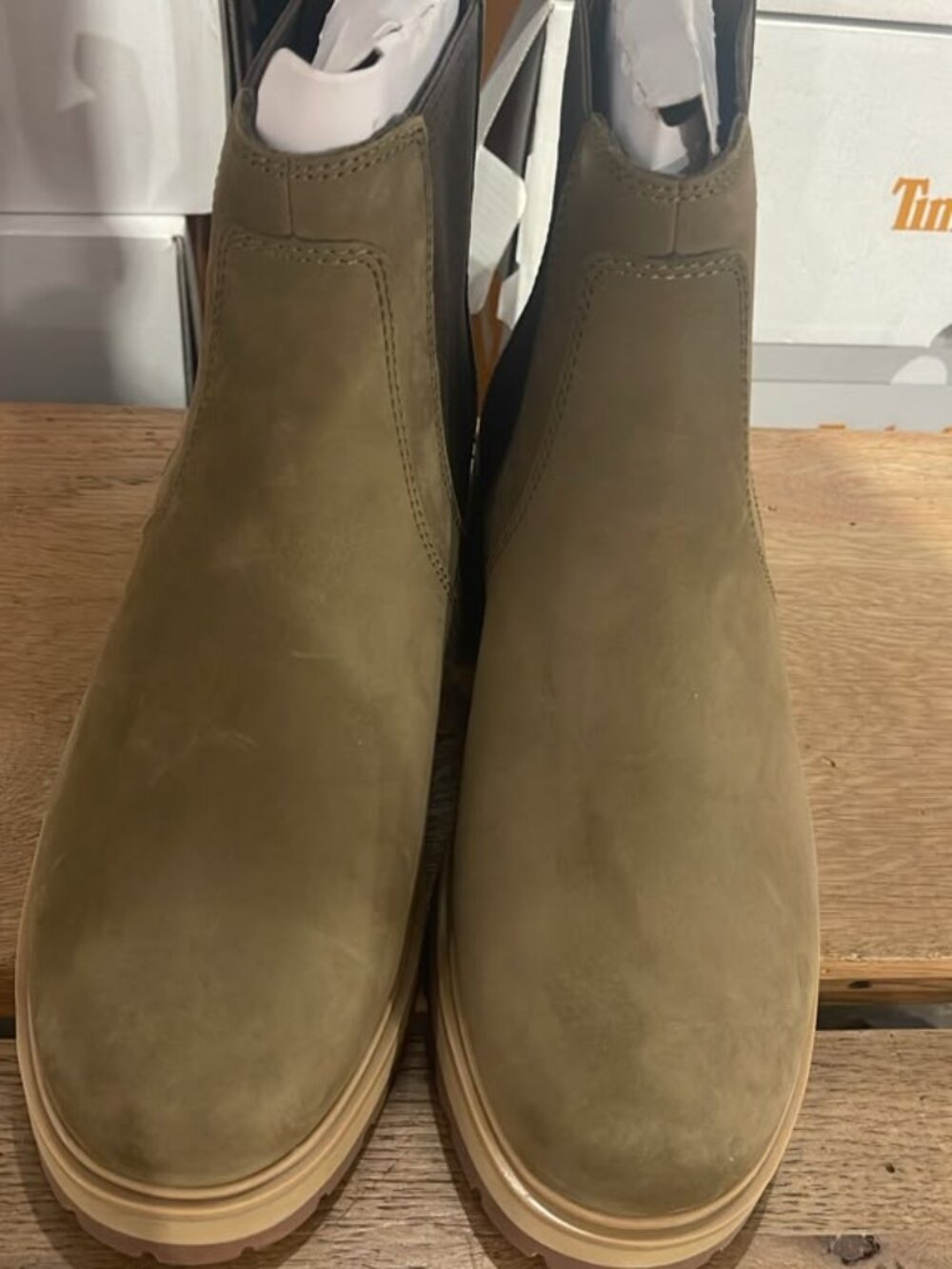 TIMBERLAND WOMEN'S CARNABY ROW MID CHELSEA BOOT OLIVE A2KC7-EO8 ALL SIZES - Picture 4 of 11